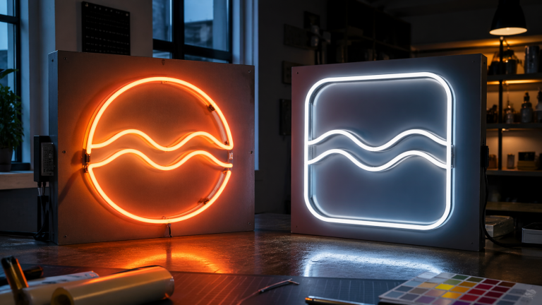 Neon va LED peshlavhalar: nimasi bilan farq qiladi va biznes uchun nimani tanlash kerak