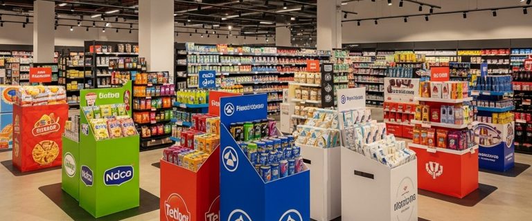 Savdo zali uchun promo-stoykalar va pol displeylari: konstruksiyalar, materiallar, tirajlar